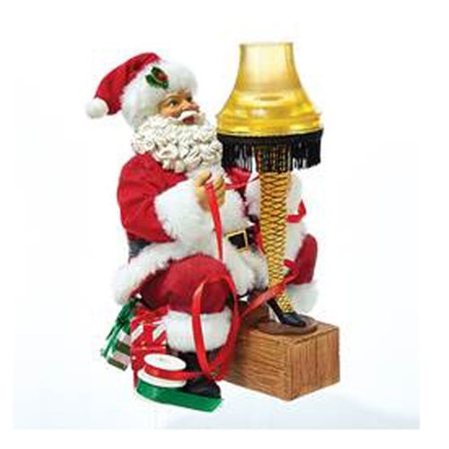 A Christmas Story Santa with Leg Lamp 9-Inch Light-Up Tablepiece Statue